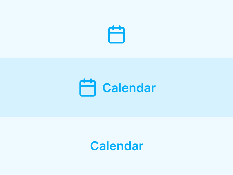Icon vs. Icon with Text vs. Just Text