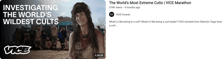 A YouTube search result thumbnail with a duration badge reading 1:24:32 in the lower right corner, beside the video title and view count
