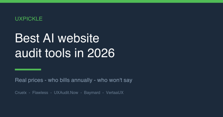 Best AI website audit tools in 2026: Cruelx, Flawless, UXAudit.Now, Baymard, VertaaUX